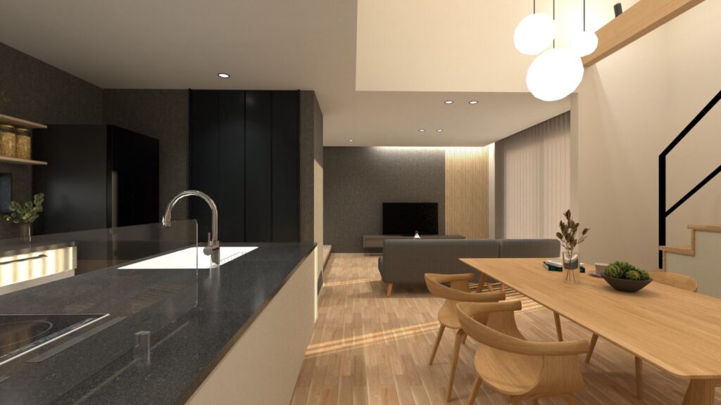 ダーク×ナチュラルモダンのインテリア