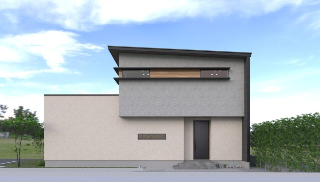 塗り壁×木目×フィエルテの外観